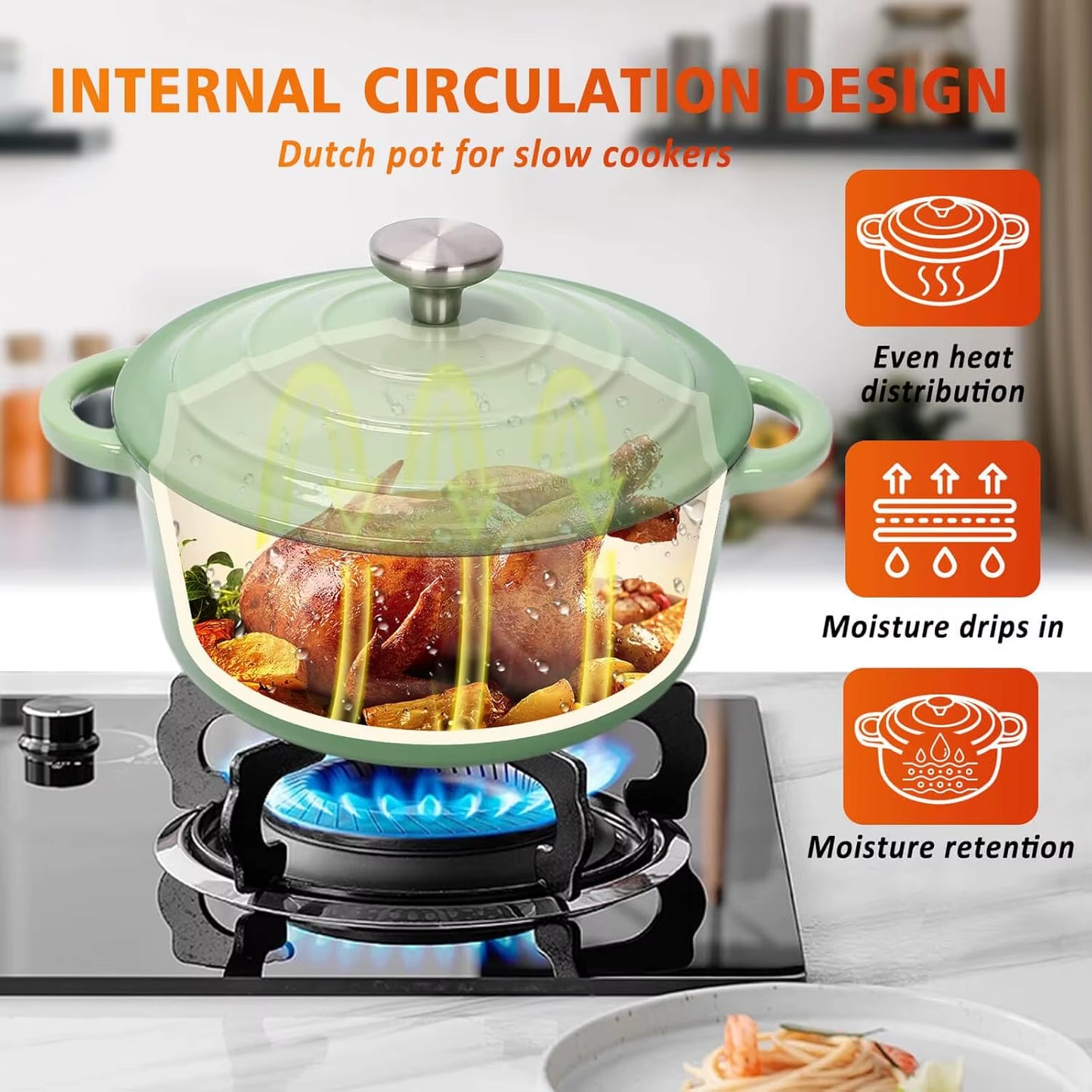 Cast Iron Cookware Set, 7 Piece Enamel Cast Iron Set, Sauce Pan, Skillet, Dutch Oven Set, Ceramic Cookware Set, Pots and Pans Se