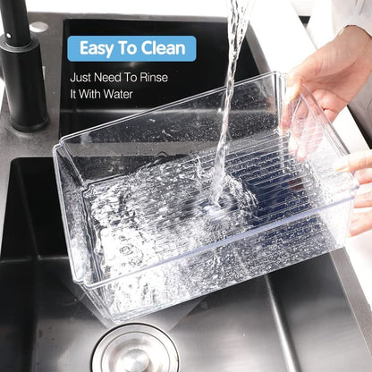 10-Pack Clear Fridge Organizer Bins with Lids, Stackable Refrigerator Storage Containers, Bpa-Free with Drain Tray & Anti-Slip Base for Fruits, Veggies, Drinks