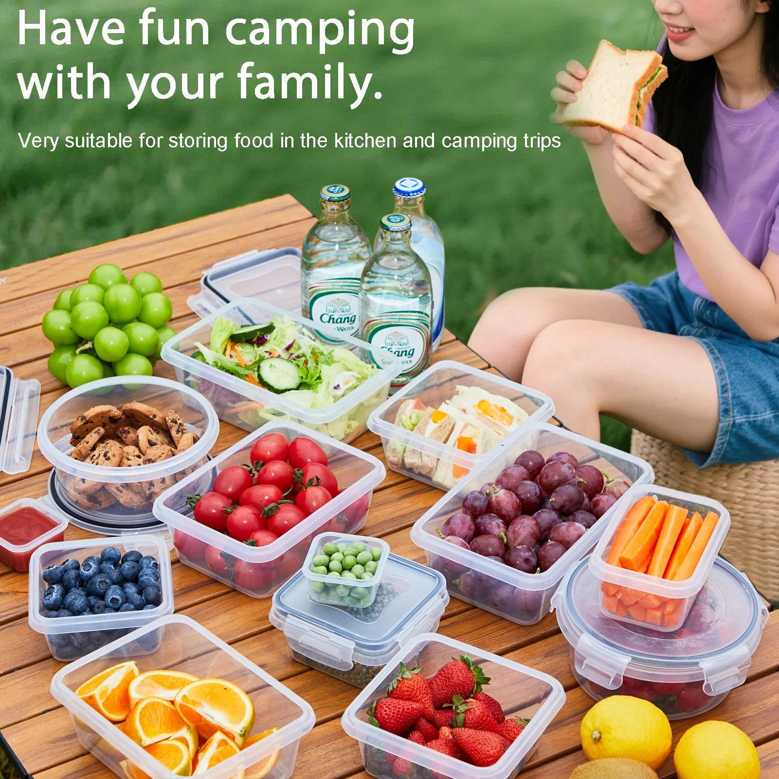 48-Piece Deluxe Food Storage Containers Set - Airtight, Bpa-Free, Easy-Snap Lids, and Stackable - Includes 24 Containers, 24 Lids, Free Labels, and Marker for Pantry and Kitchen Organization