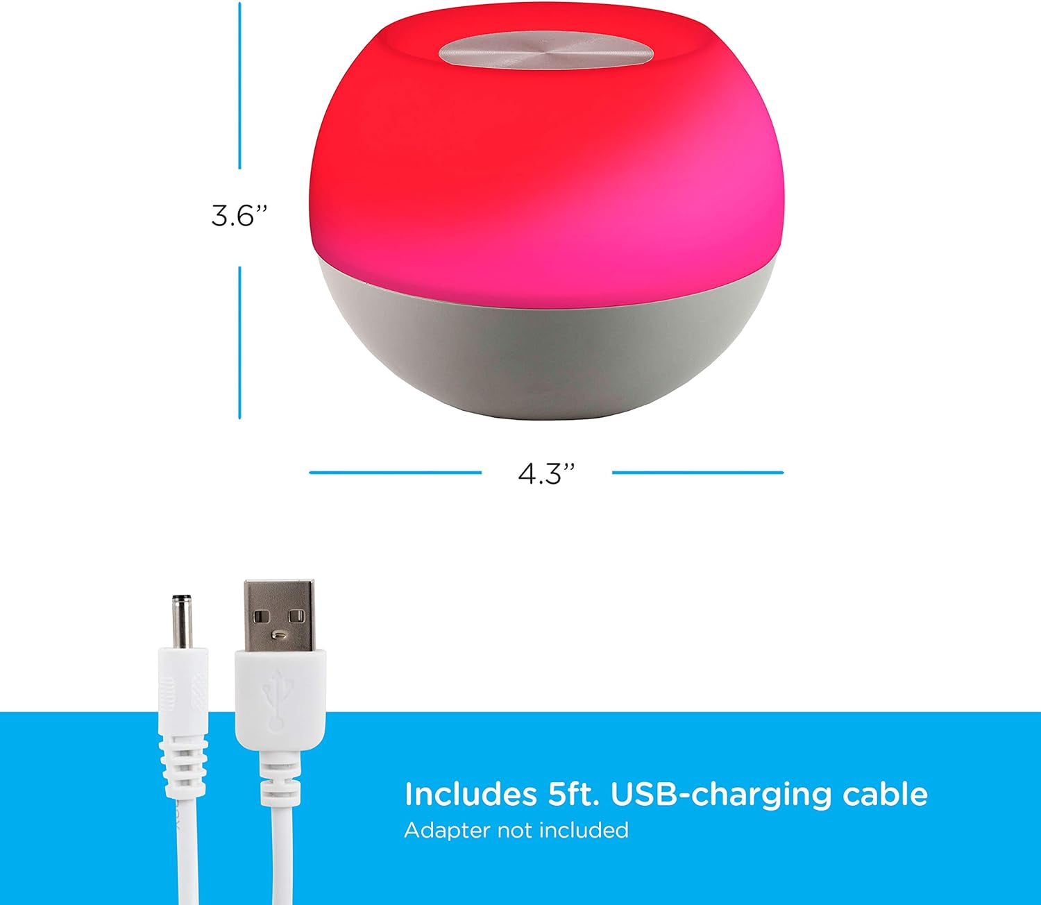 Color-Changing LED Lamp, Modern Night Light, Dimmable White & Vibrant RGB, Touch Sensor On/Off, Compact, Ideal for Bedside, Office, Dorm, Kid'S Room, Gray, 48080