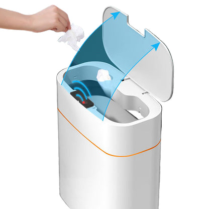 Smart Trash Can with Lid for Bedroom and Living Room Kitchen Storage Box Trash Can Induction Small Car Box Automatic Smart Dustbin Smart Trash Bin