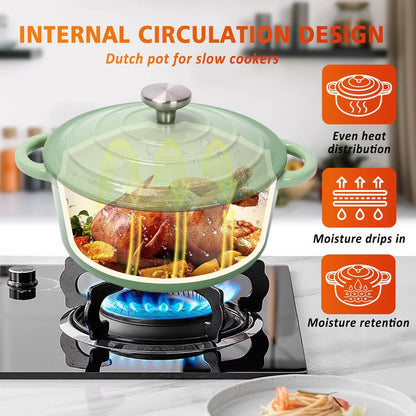 Cast Iron Cookware Set, 7 Piece Enamel Cast Iron Set, Sauce Pan, Skillet, Dutch Oven Set, Ceramic Cookware Set, Pots and Pans Se