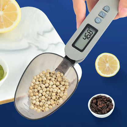 25Cm LCD Digital Kitchen Scale with Two Spoon Head Measuring Food Flour Digital Spoon for Milk Coffee Kitchen Tools 500G/0.3G
