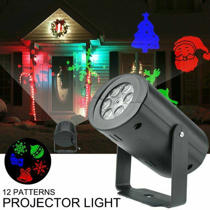 LED Christmas Projector Light Laser Landscape Xmas Moving Fairy Lamp Home Decor