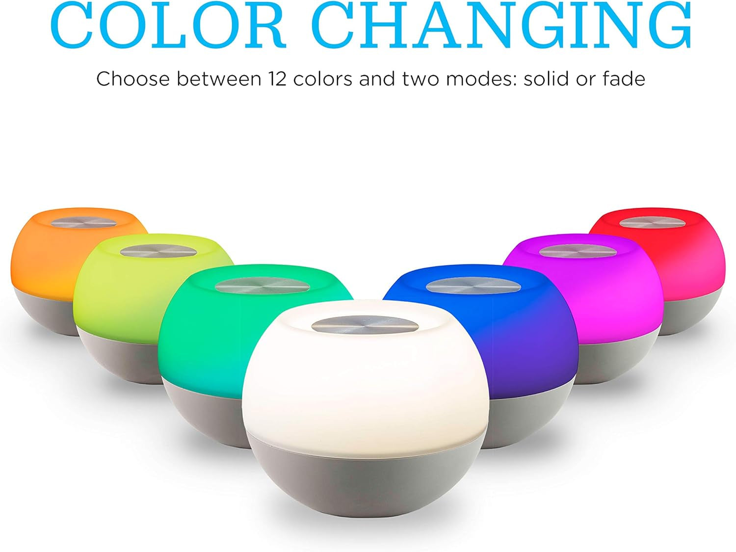 Color-Changing LED Lamp, Modern Night Light, Dimmable White & Vibrant RGB, Touch Sensor On/Off, Compact, Ideal for Bedside, Office, Dorm, Kid'S Room, Gray, 48080