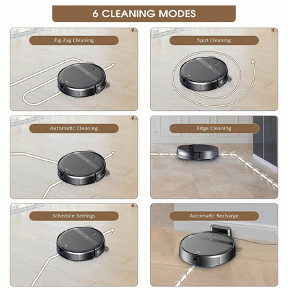 Robot Vacuum Cleaner, Robot Vacuum Cleaner and Mop Combo with 6000Pa Strong Suction, Robotic Vacuum Cleaner, App/Alexa, Robotic Vacuum with Wifi, Self-Charging Mopping Robot Vacuum Cleaner