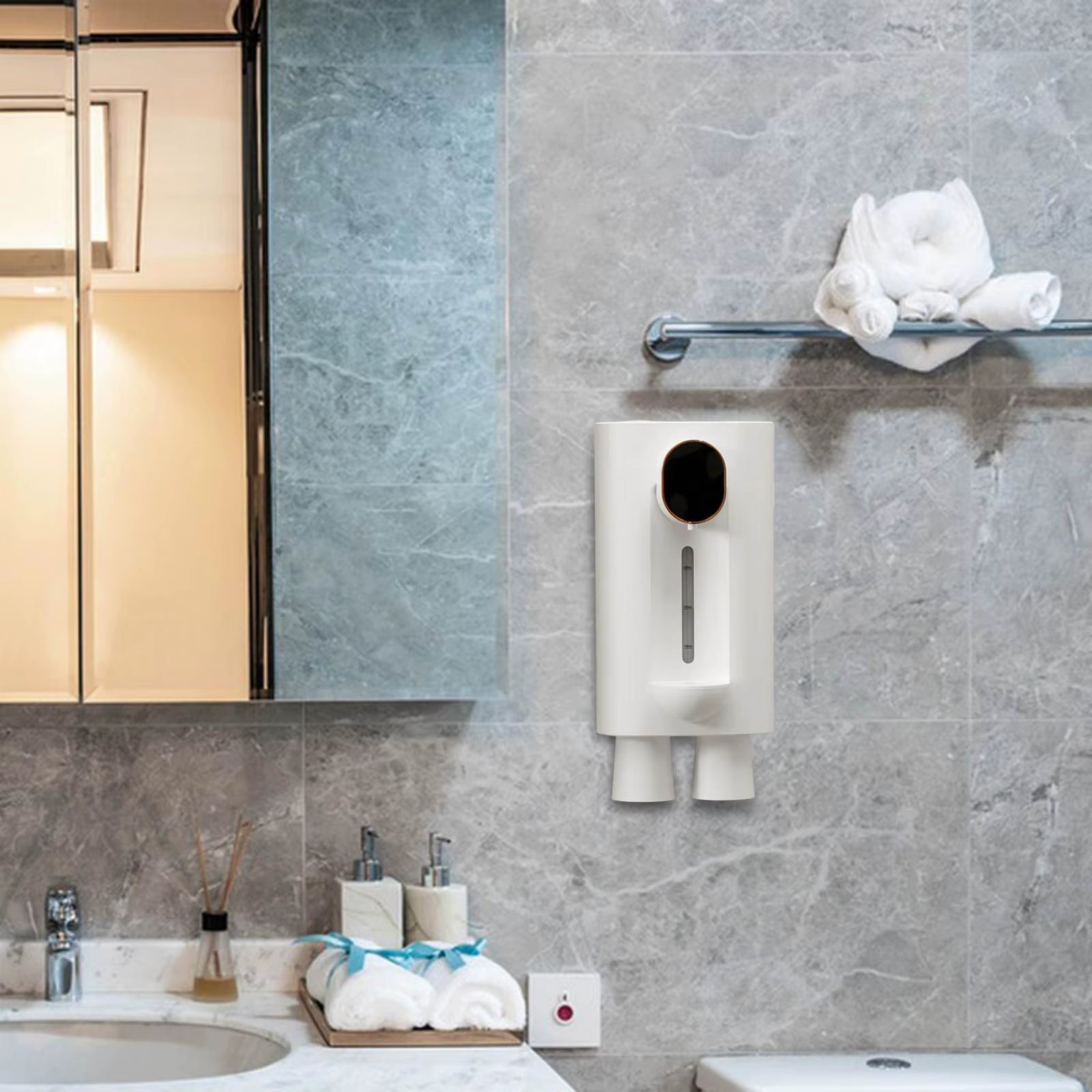 Touchless Automatic Mouthwash Dispenser 3 Levels Adjustable 540Ml Mouth Wash Dispenser for Cafe Kitchen Hotel Restroom Bathroom