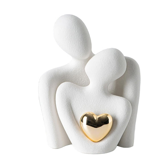 Hugging Couple Ceramic Statue Romantic Home Decor Gift