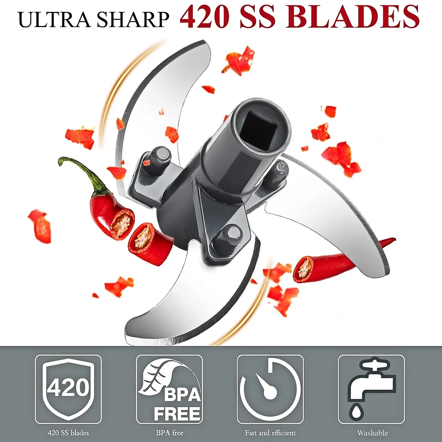 Cambom Manual Food Chopper Vegetable Cutter, Hand String Vegetable Chopper Onions Cutter for Vegetable Fruits Nuts BPA Free Food Safe Material