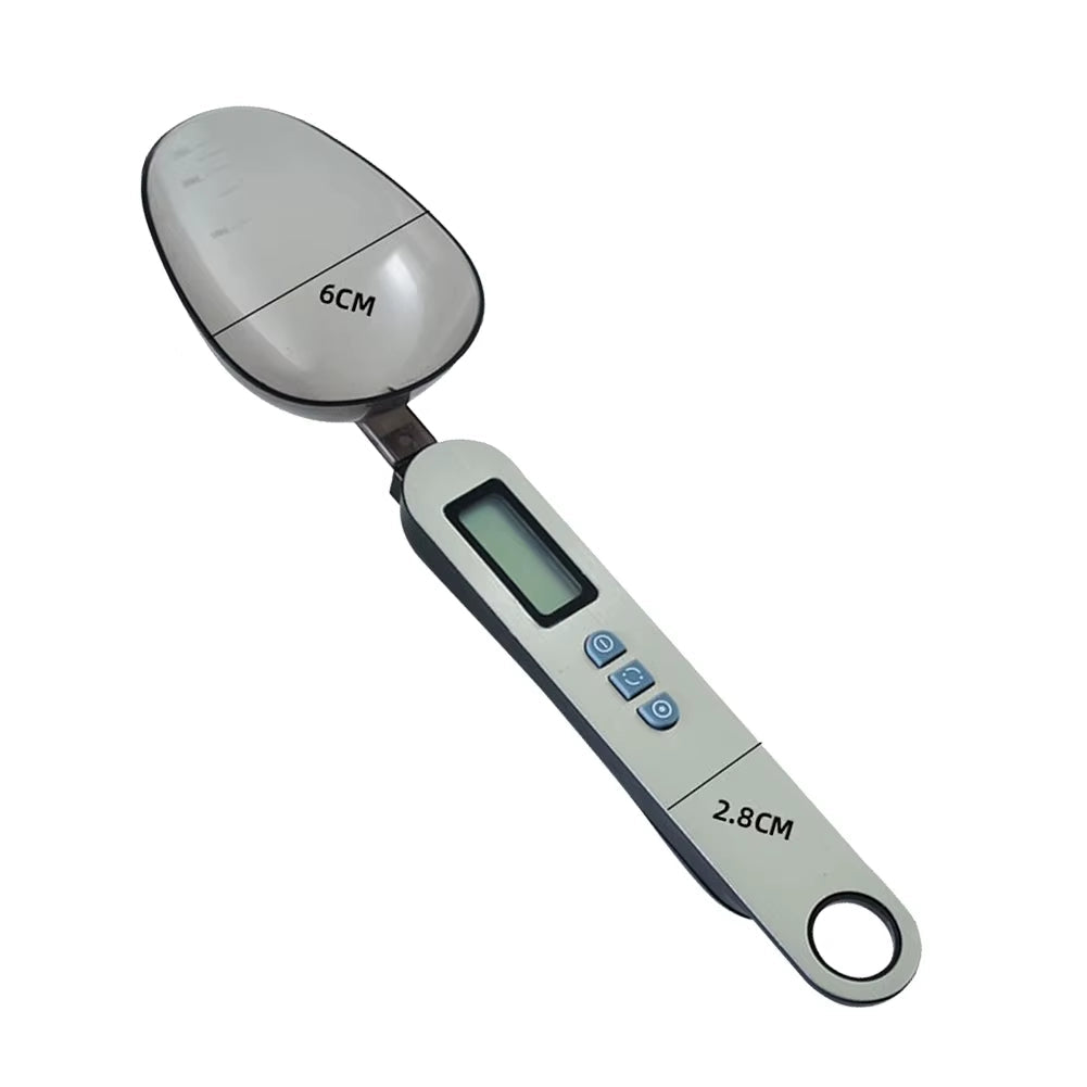 25Cm LCD Digital Kitchen Scale with Two Spoon Head Measuring Food Flour Digital Spoon for Milk Coffee Kitchen Tools 500G/0.3G