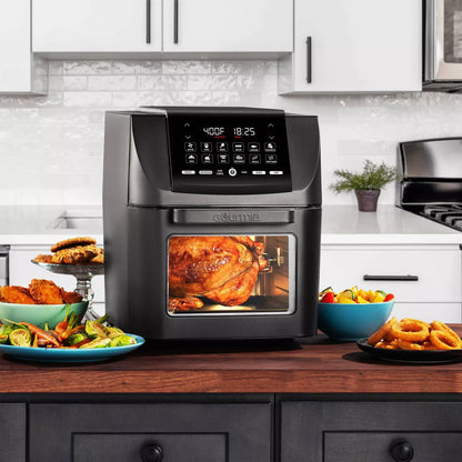 Gourmia 14Qt All-In-One Digital Air Fryer, Oven, Rotisserie & Dehydrator: Stainless Steel, 1550W, Dishwasher-Safe Parts