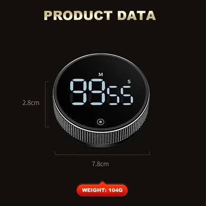 DINRGO Magnetic Kitchen Timer Digital Timer Manual Countdown Rotary Timer Mechanical Cooking Timer Cooking Shower Stopwatch