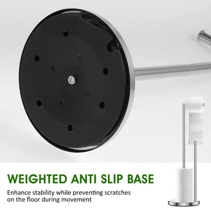 Free Standing Toilet Paper Holder Stand, Stainless Steel Toilet Paper Holder, Rustproof Tissue Roll Holder, Floor Stand Storage for Bathroom