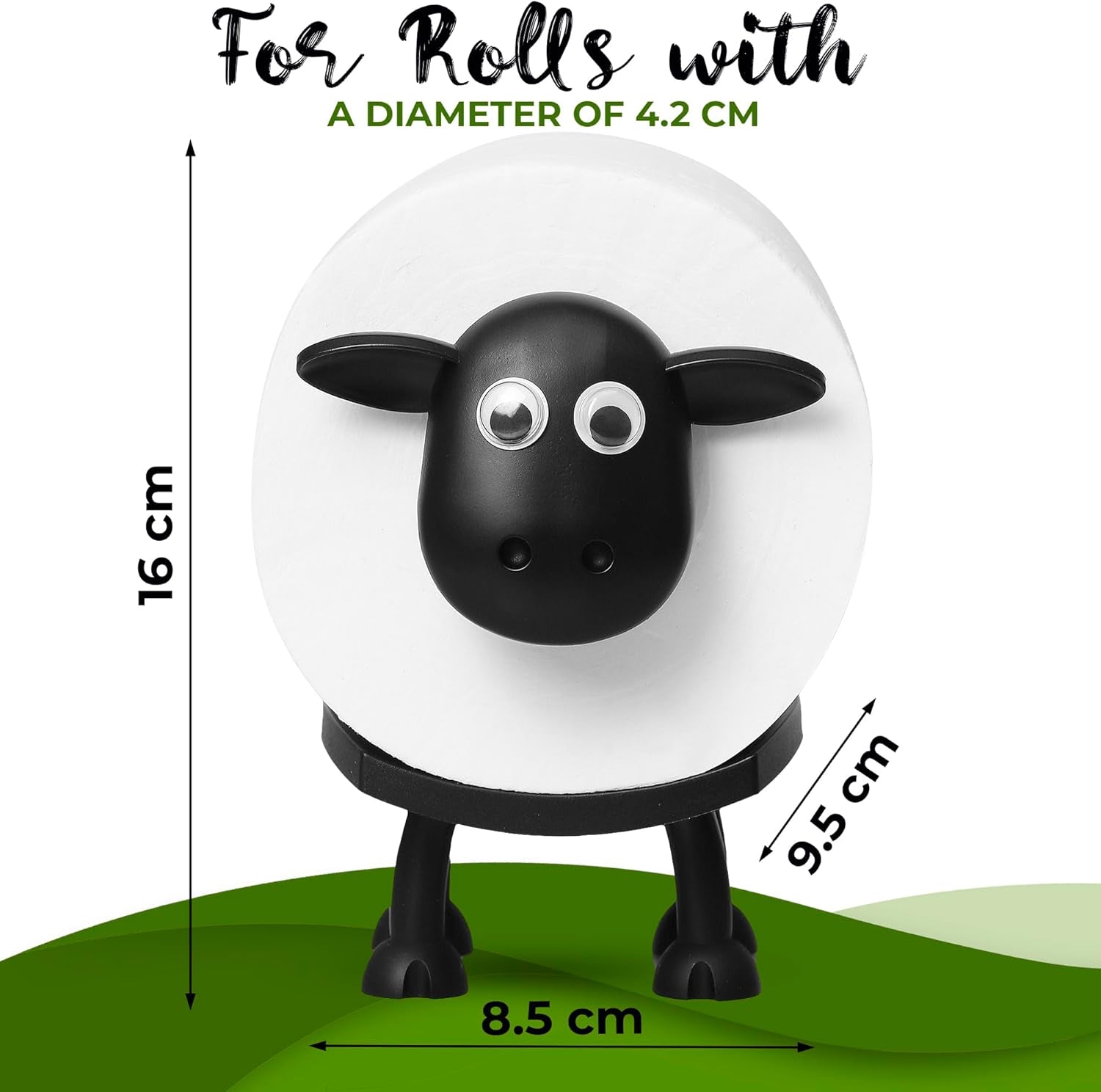 Sheep Toilet Roll Holder, Free Standing Bathroom Set, 3D Printed, Funny Hilarious Black Sheep Loo Roll Holder, Tissue Paper Storage, Cute Bathroom Decor, X3, Set of 3