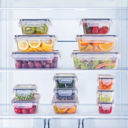 48-Piece Deluxe Food Storage Containers Set - Airtight, Bpa-Free, Easy-Snap Lids, and Stackable - Includes 24 Containers, 24 Lids, Free Labels, and Marker for Pantry and Kitchen Organization