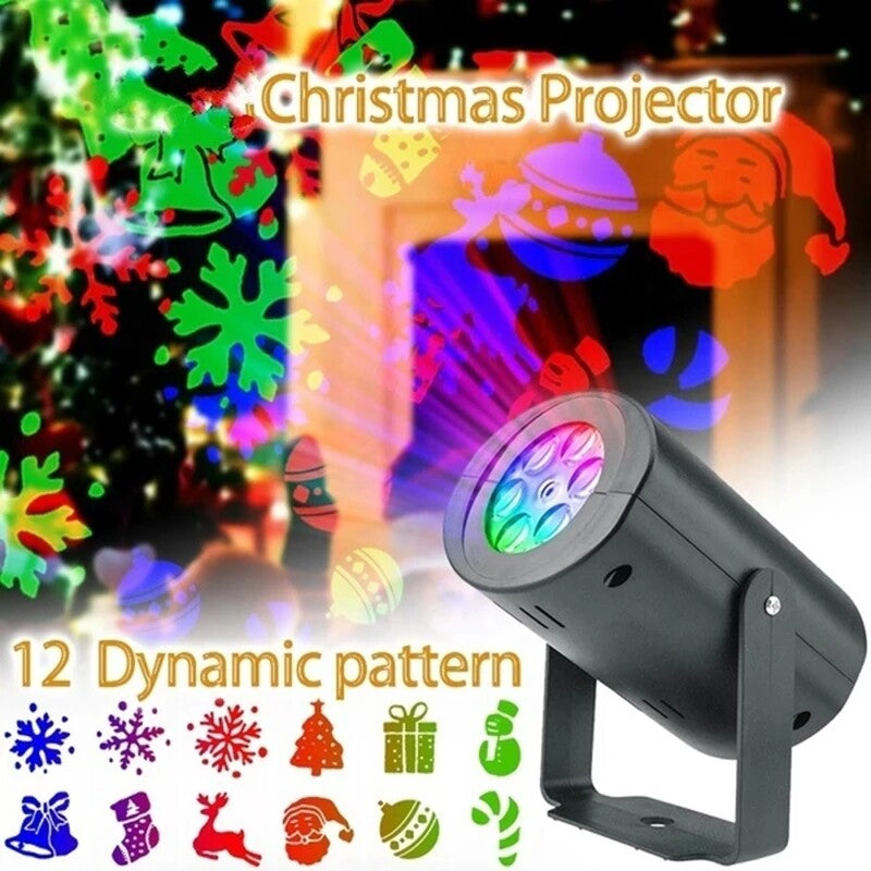 LED Christmas Projector Light Laser Landscape Xmas Moving Fairy Lamp Home Decor