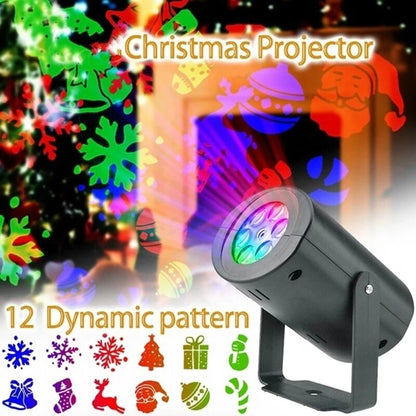 LED Christmas Projector Light Laser Landscape Xmas Moving Fairy Lamp Home Decor