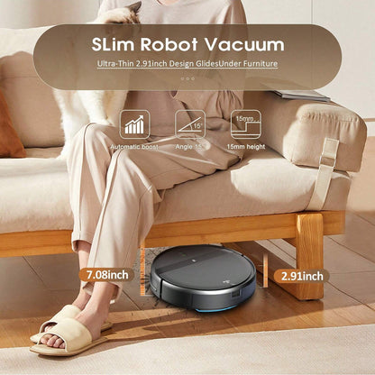 Robot Vacuum Cleaner, Robot Vacuum Cleaner and Mop Combo with 6000Pa Strong Suction, Robotic Vacuum Cleaner, App/Alexa, Robotic Vacuum with Wifi, Self-Charging Mopping Robot Vacuum Cleaner