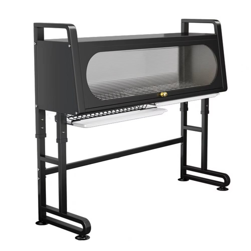 Over Sink Dish Rack Adjustable Height Sink Rack with Tableware Holder Hooks Chopping Board Holder Kitchen Storage for Drying