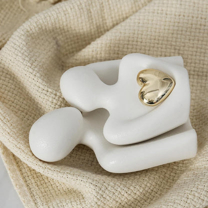 Hugging Couple Ceramic Statue Romantic Home Decor Gift