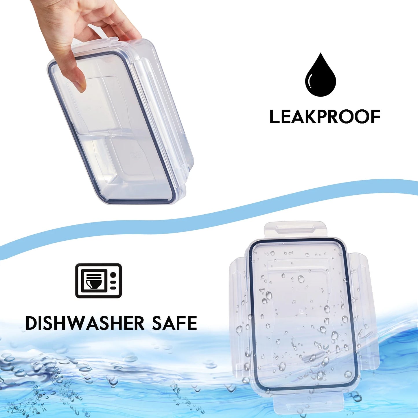 48-Piece Deluxe Food Storage Containers Set - Airtight, Bpa-Free, Easy-Snap Lids, and Stackable - Includes 24 Containers, 24 Lids, Free Labels, and Marker for Pantry and Kitchen Organization